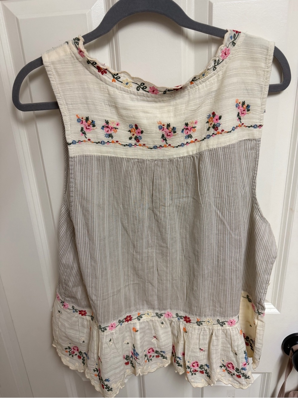 Free People Ellis Embroidered Blouse Size XL - Picture 7 of 9